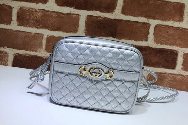 Replica Gucci 534950 Mini laminated leather bags in Silver Leather