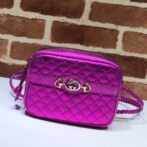 Replica Gucci 534950 Mini laminated leather bags in Rose Leather