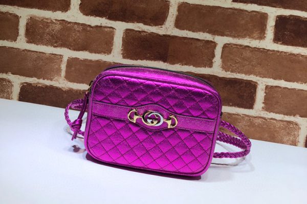 Replica Gucci 534950 Mini laminated leather bags in Rose Leather