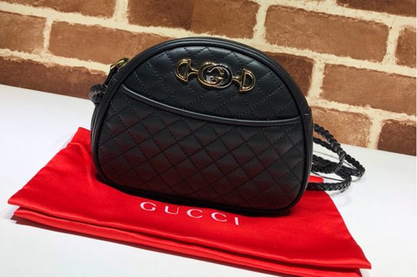 Replica Gucci 534951 Laminated Leather Mini Bags in Black Leather