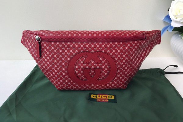 Replica Gucci 536416 Gucci-Dapper Dan Belt Bag in Red GG Leather