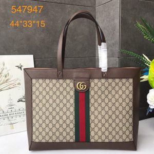 Replica Gucci 547947 Ophidia GG tote bags in Beige/ebony soft GG Supreme