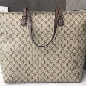 Replica Gucci 547978 Ophidia GG large tote Bags Beige/ebony GG Supreme canvas