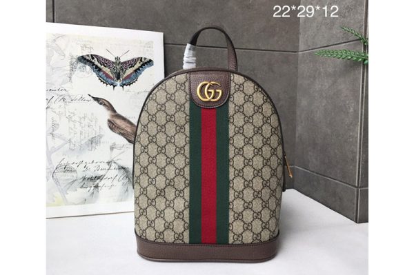 Replica Gucci 552884 small backpack Beige/ebony GG Supreme canvas