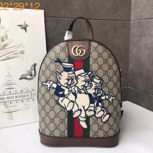 Replica Gucci 552884 small backpack Beige/ebony GG Supreme canvas With Print