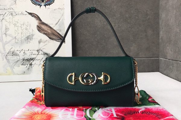 Replica Gucci Zumi smooth leather mini bag in Green smooth leather