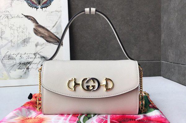 Replica Gucci Zumi smooth leather mini bag in White smooth leather