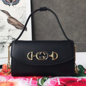 Replica Gucci Zumi smooth leather mini bag in Black smooth leather