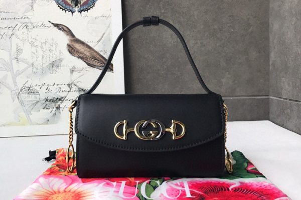 Replica Gucci Zumi smooth leather mini bag in Black smooth leather