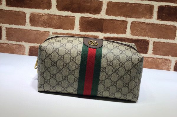 Replica Gucci 572767 Ophidia GG toiletry case in Beige/ebony soft GG Supreme