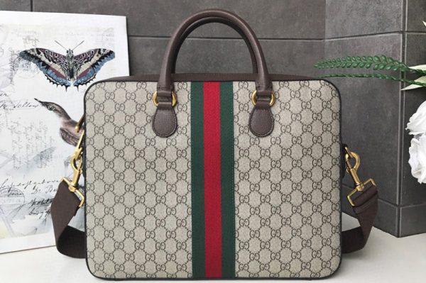 Replica Gucci 574793 Ophidia GG briefcase Bags Beige/ebony soft GG Supreme