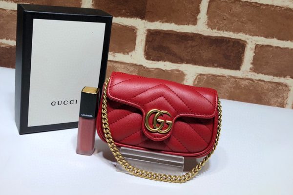 Replica Gucci 575161 GG Marmont mini coins bag in Red Leather