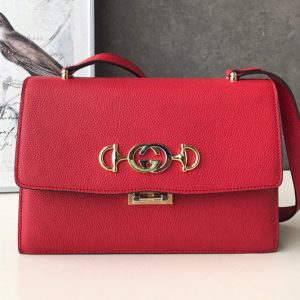 Replica Gucci 576388 Zumi grainy leather small shoulder bag in Red grainy leather