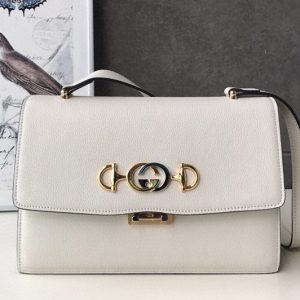 Replica Gucci 576388 Zumi grainy leather small shoulder bag in White grainy leather