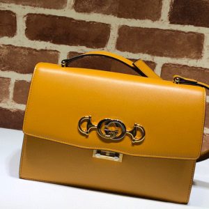 Replica Gucci ‎576388 Zumi smooth leather small shoulder bag in Orange smooth leather