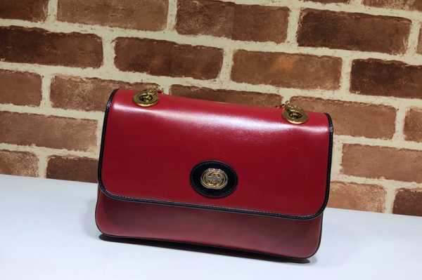 Replica Gucci ‎576421 Leather Small Shoulder Bag In Red Leather