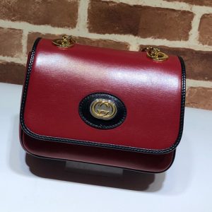 Replica Gucci ‎576423 Leather Small Shoulder Bag In Red Leather