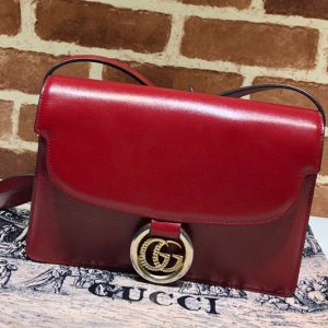 Replica Gucci 589474 Small leather shoulder bag Red textured leather