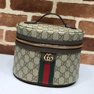 Replica Gucci ‎‎611001 Ophidia GG cosmetic case in Beige/ebony GG Supreme canvas