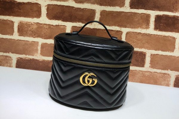 Replica Gucci ‎‎611001 Ophidia GG cosmetic case in Black Leather With Web