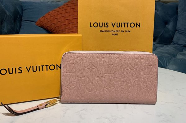 Replica Louis Vuitton M64090 LV Zippy wallet Pink Monogram Empreinte Leather