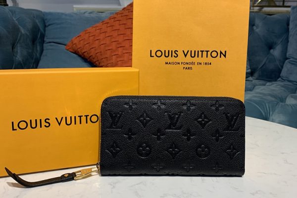 Replica Louis Vuitton M61864 LV Zippy wallet Black Monogram Empreinte Leather