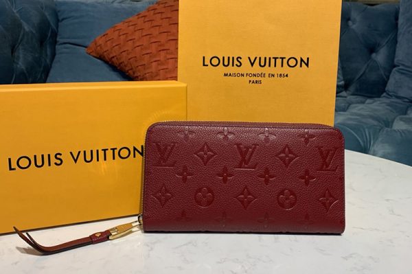 Replica Louis Vuitton M68571 LV Zippy wallet Burgundy Monogram Empreinte Leather