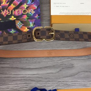 Replica Louis Vuitton M9744V Mini 25mm Belt in Damier Ebene Canvas