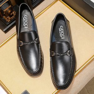 Replica Mens Gucci Leather loafer with Black leather