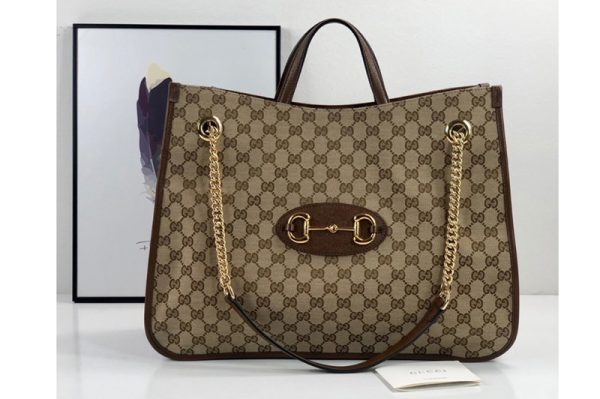 Replica Gucci 623695 Gucci 1955 Horsebit large tote bag in Original GG canvas