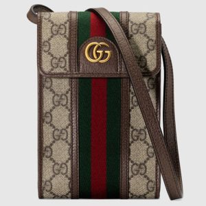 Replica Gucci 625757 Ophidia mini bag in Beige/ebony GG Supreme canvas