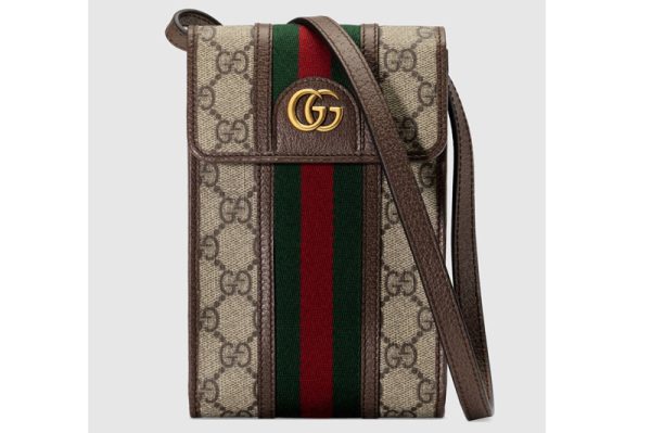 Replica Gucci 625757 Ophidia mini bag in Beige/ebony GG Supreme canvas