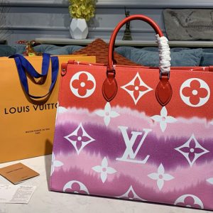 Replica Louis Vuitton M45121 LV Escale Onthego GM tote bag in Red Monogram canvas