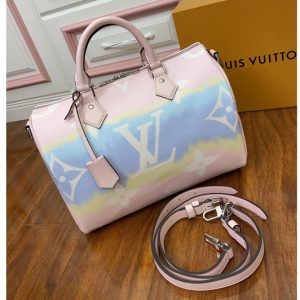 Replica Louis Vuitton M45123 LV Escale Speedy Bandouliere 30 Bag in Pink Monogram Canvas