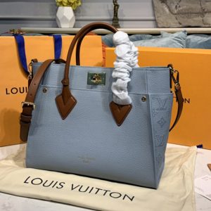 Replica Louis Vuitton M56078 On My Side tote Bag in Blue Monogram pattern calf leather