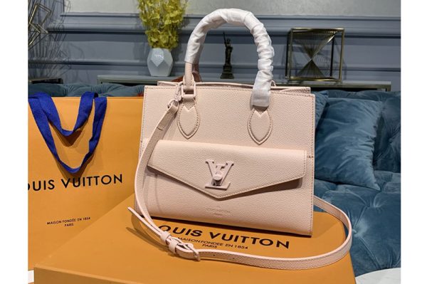 Replica Louis Vuitton M55818 LV Lockme Monochrome Tote PM Bag Pink soft grained calf Leather