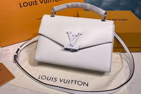 Replica Louis Vuitton M55978 LV Pochette Grenelle handbag White Epi Leather