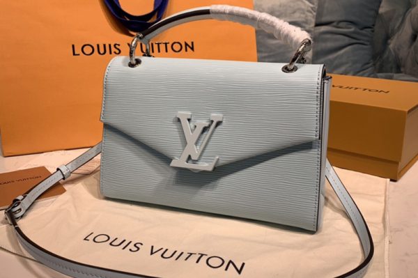 Replica Louis Vuitton M55981 LV Pochette Grenelle handbag Blue Epi Leather