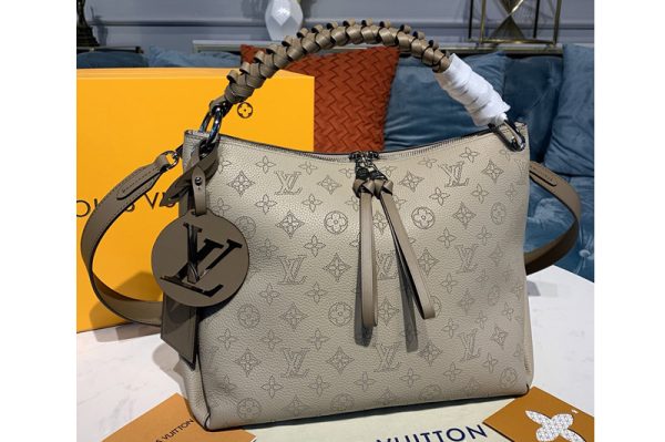 Replica Louis Vuitton M56084 LV Beaubourg Hobo MM bag in Gray Mahina calf leather