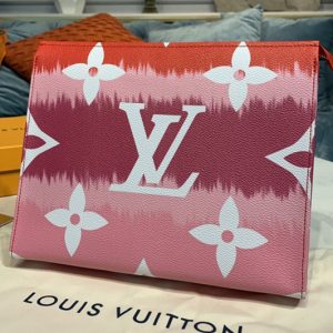 Replica Louis Vuitton M69137 LV Escale Poche Toilette 26 Bag in Red Monogram Canvas