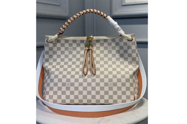 Replica Louis Vuitton N40343 LV Beaubourg Hobo MM bag in Damier Azur Canvas