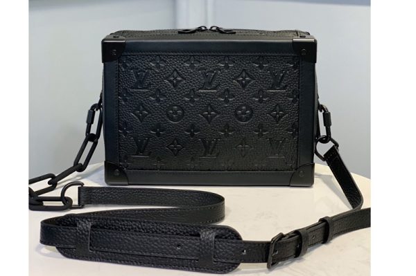 Replica Louis Vuitton M55700 LV Soft Trunk bag in black Taurillon leather