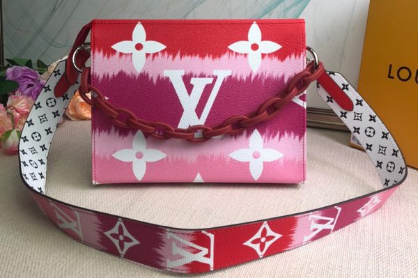 Replica Louis Vuitton M69137 LV Escale Poche Toilette 26 Bag With Strap in Red Monogram Canvas