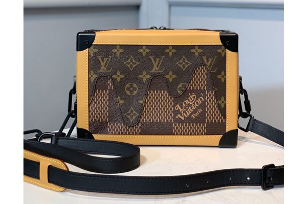 Replica Louis Vuitton M40381 LV Soft Trunk Messenger bag in Damier Ebene Canvas and Monogram Canvas