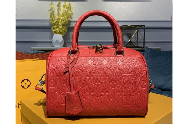 Replica Louis Vuitton M42401 Speedy Bandouliere 25 handbag in Red Monogram Empreinte leather