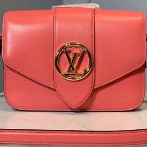 Replica Louis Vuitton M55949 LV Pont 9 handbag in Pink Smooth Leather