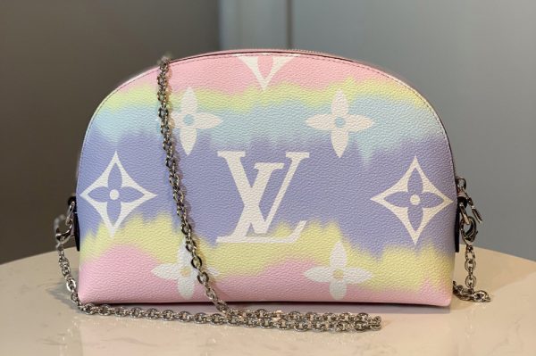 Replica Louis Vuitton M69139 LV Escale Pochette Cosmetique Chain Bag In Pink Monogram Canvas