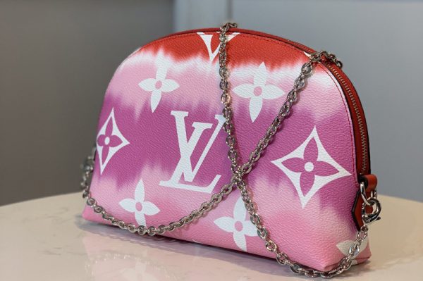 Replica Louis Vuitton M69139 LV Escale Pochette Cosmetique Chain Bag In Red Monogram Canvas