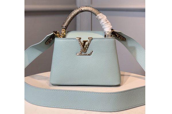 Replica Louis Vuitton M55922 LV Capucines Mini handbag In Green Taurillon leather