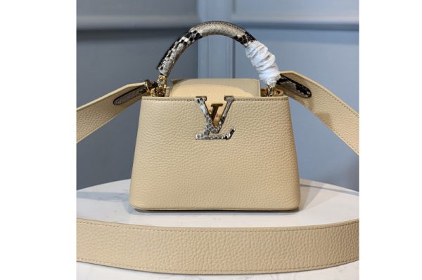 Replica Louis Vuitton M55923 LV Capucines Mini handbag In Yellow Taurillon leather